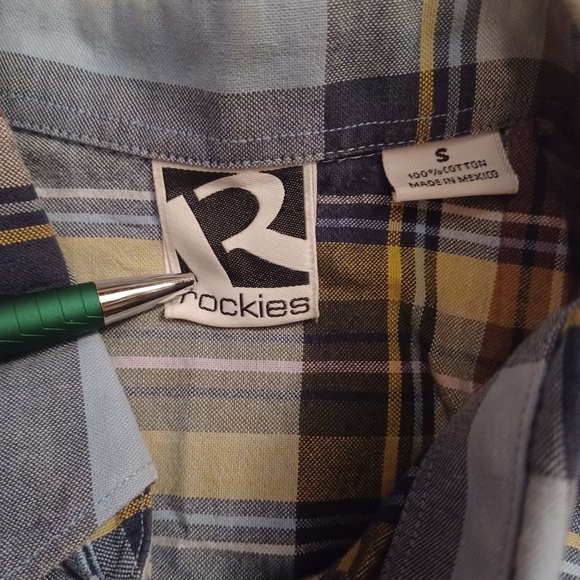 Rockies Multicolor Plaid Button Down Shirt Women's Size Small - Picture 2 of 6